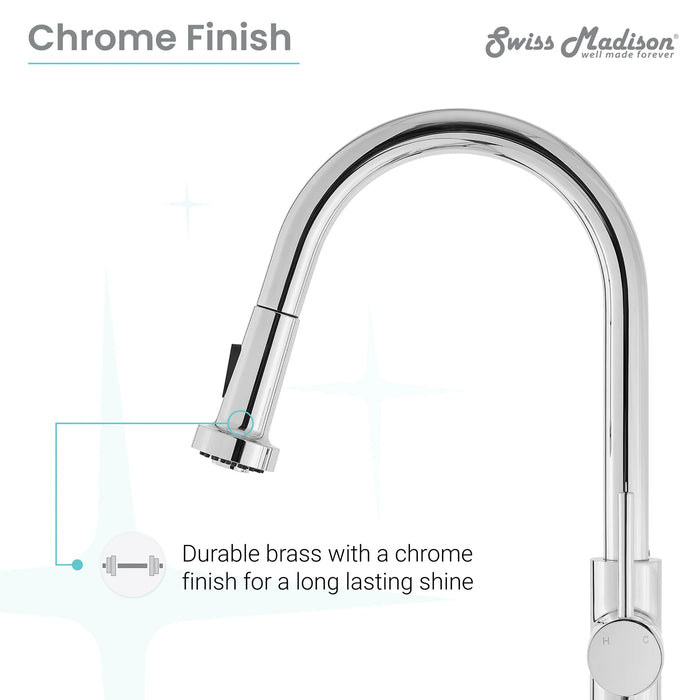 Nouvet Single Handle, Pull-Down Kitchen Faucet in Chrome