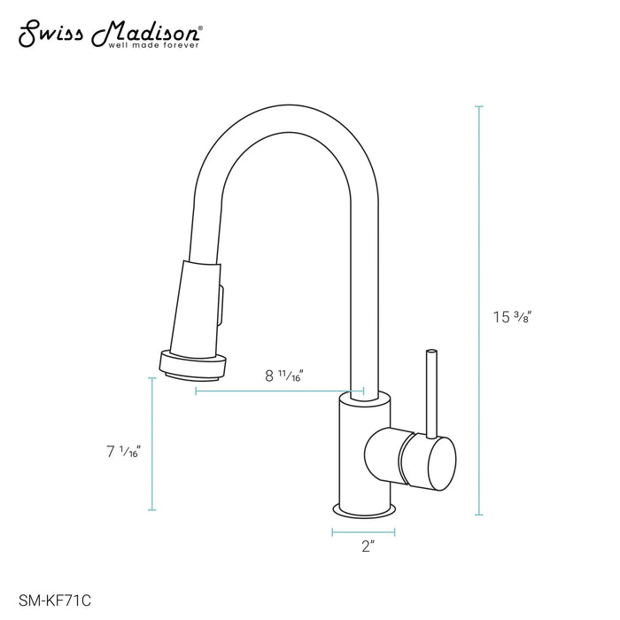 Nouvet Single Handle, Pull-Down Kitchen Faucet in Chrome