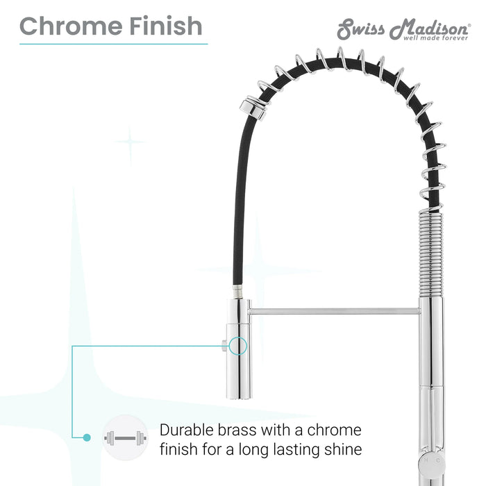 Chalet Single Handle, Pull-Down Kitchen Faucet in Chrome