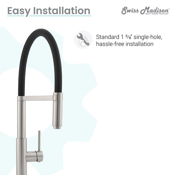 Troyes Single Handle, Pull-Down Kitchen Faucet in Brushed Nickel