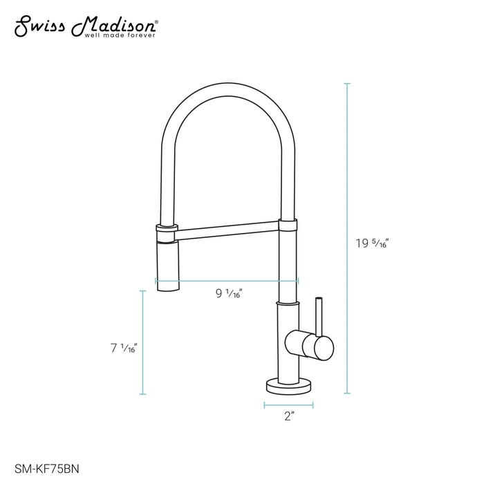Troyes Single Handle, Pull-Down Kitchen Faucet in Brushed Nickel