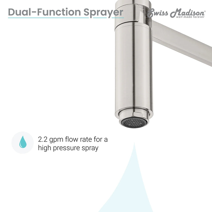 Troyes Single Handle, Pull-Down Kitchen Faucet in Brushed Nickel