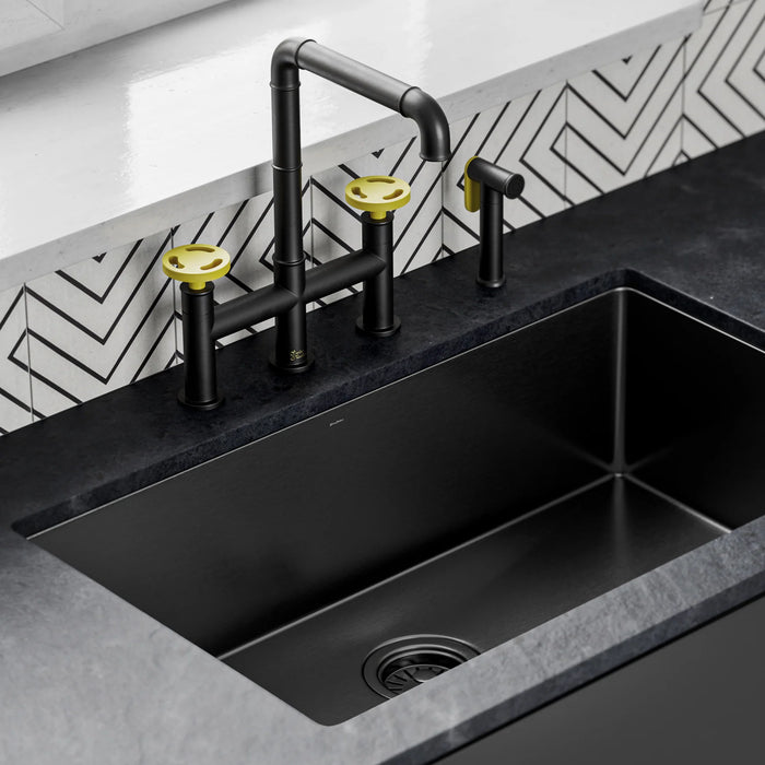 Avallon Pro Widespread Kitchen Faucet with Side Sprayer in Chrome