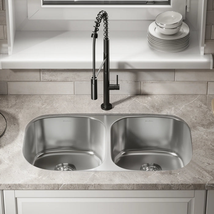 Toulouse 32 x 18 Stainless Steel, Dual Basin, Under-Mount Kitchen Sink