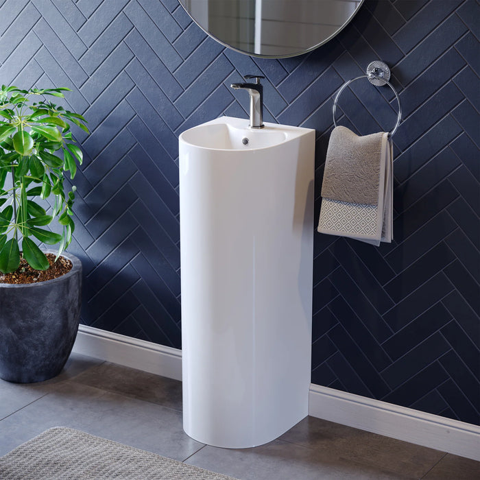 Sublime Rounded One-Piece Pedestal Sink