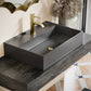 Lisse 16” Square Concrete Vessel Bathroom Sink in Dark Grey