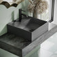 Lisse 23.5” Rectangle Concrete Vessel Bathroom Sink in Dark Grey