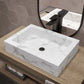 Voltaire 22" Ceramic Vessel Bathroom Sink in White Marble﻿﻿
