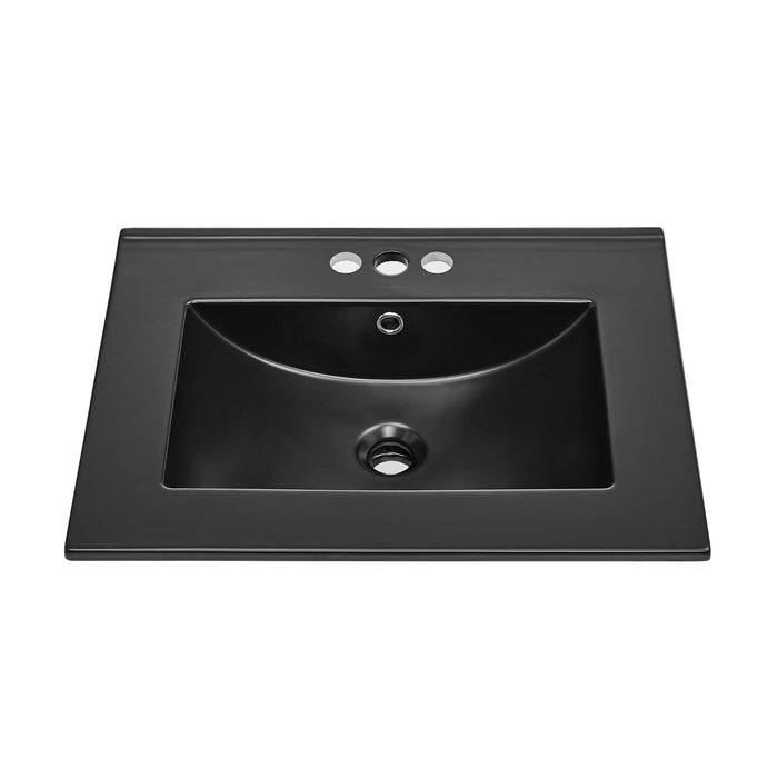24" Vanity Top Bathroom Sink with 4” Centerset Faucet Holes
