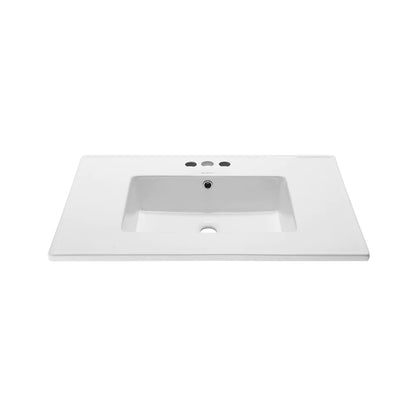 Voltaire 31" Vanity Top Bathroom Sink with 4” Centerset Faucet Holes