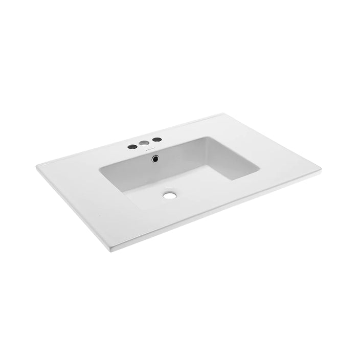 Voltaire 31" Vanity Top Bathroom Sink with 4” Centerset Faucet Holes