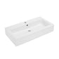 Voltaire Wide Rectangle Wall-Mount Sink in Shiny White