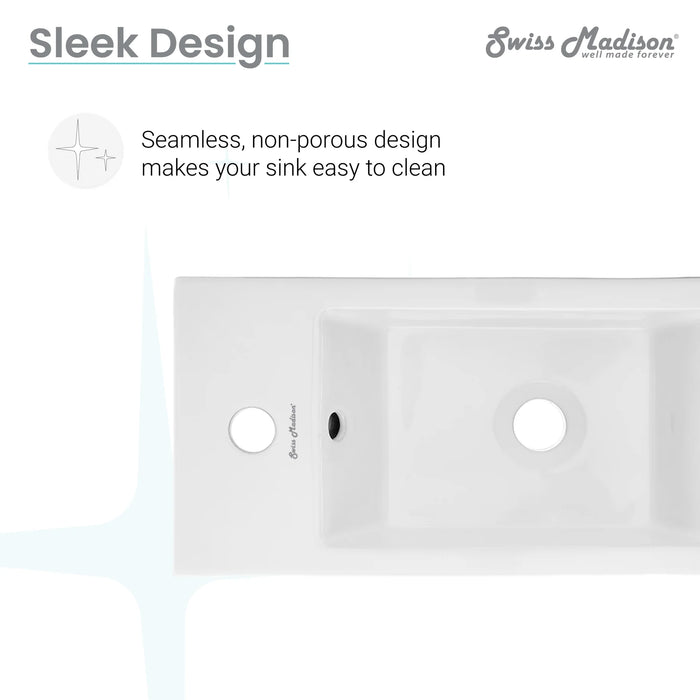 Voltaire 19.5" Left Side Faucet Wall-Mount Bathroom Sink