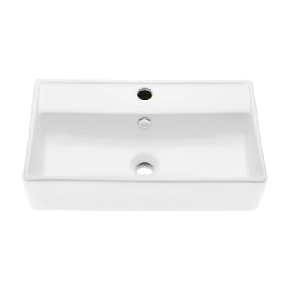 Claire 22" Rectangle Wall-Mount Bathroom Sink in glossy white
