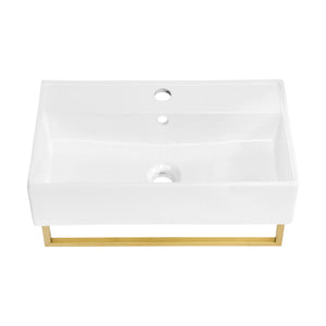 Claire 22" Wall-Mount Bathroom Sink with towel bar