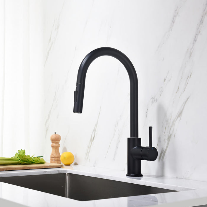 Circular Single Handle Pull Down Kitchen Faucet – KKF2013