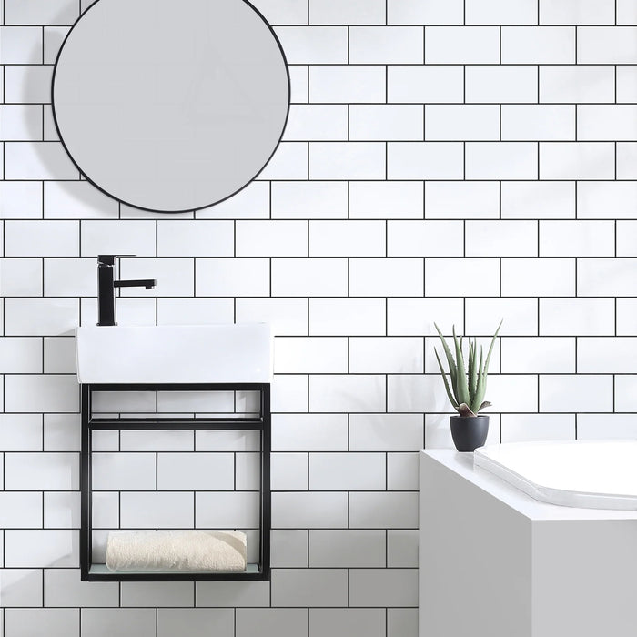Pierre 19.5 Single, Metal Frame, Open Shelf, Bathroom Vanity